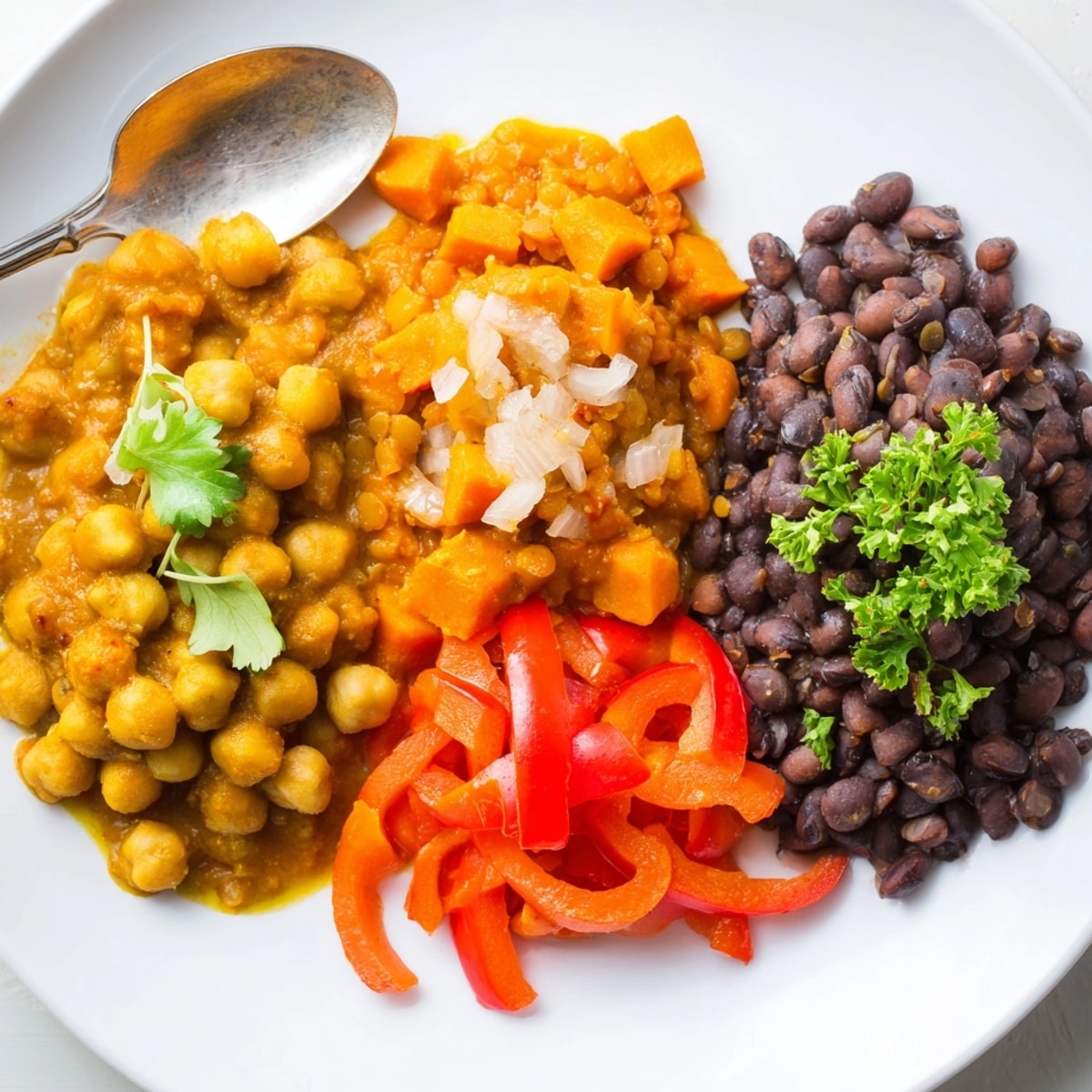 A steaming bowl of Single-Pan Global Curries, promising a flavorful vegetarian weeknight dinner.