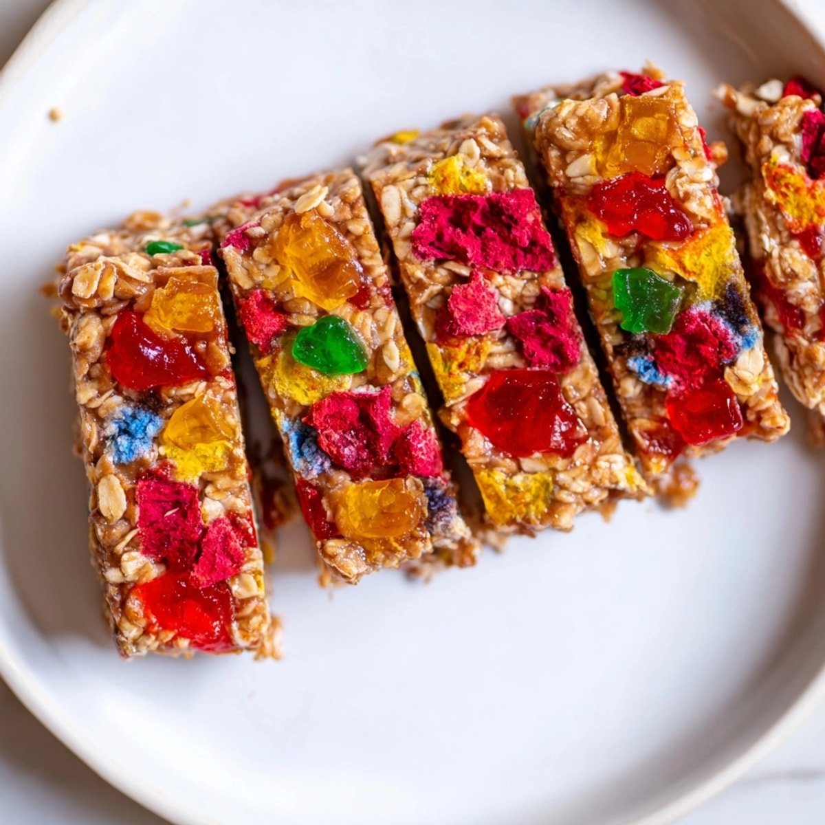 These crowd-pleasing Freeze-Dried Candy Mash-Up Bars offer sweet, tangy, fruity flavors.