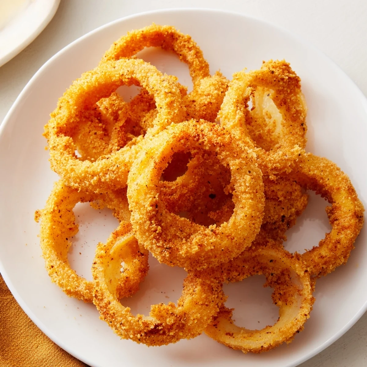 Homemade crispy onions, beautifully fried and ready for a savory satisfying side dish.