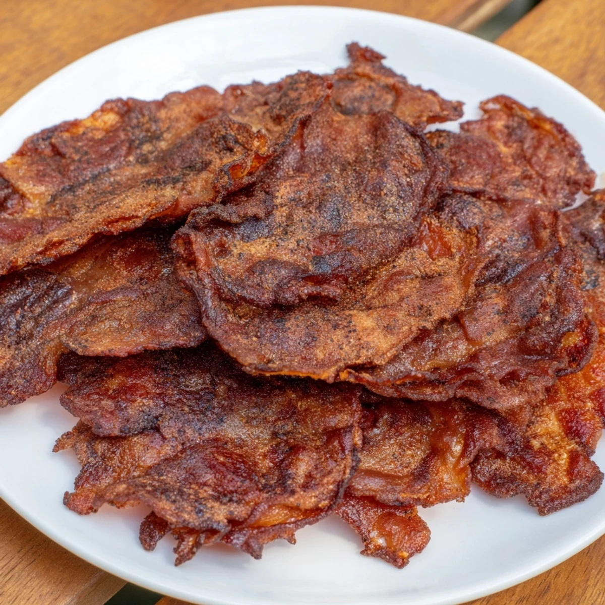 Golden-brown and utterly crispy, savor the delectable crunch of this homemade crispy beef bacon.