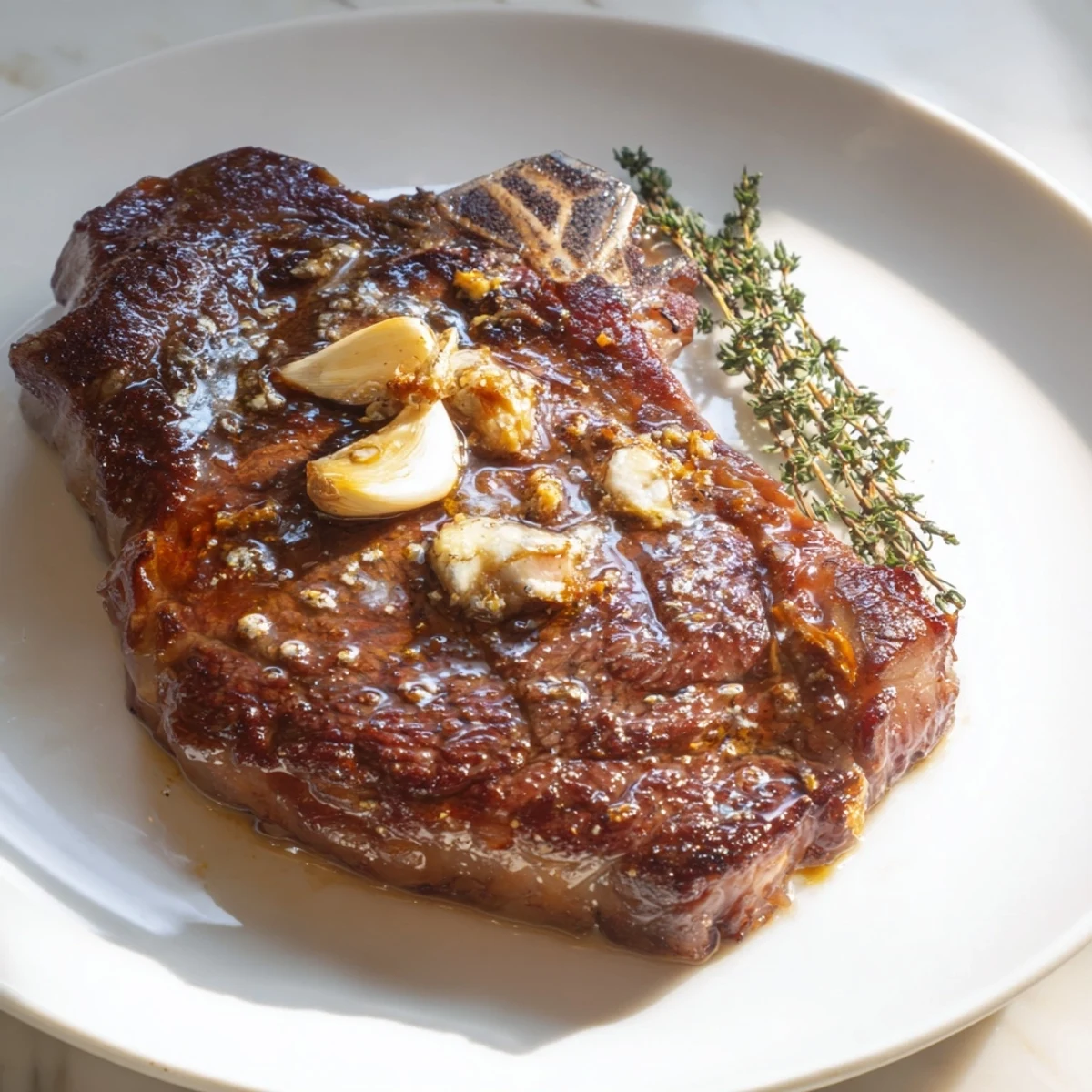 Enjoy a restaurant-quality beef steak, a satisfying meal with crispy edges, ready to eat.