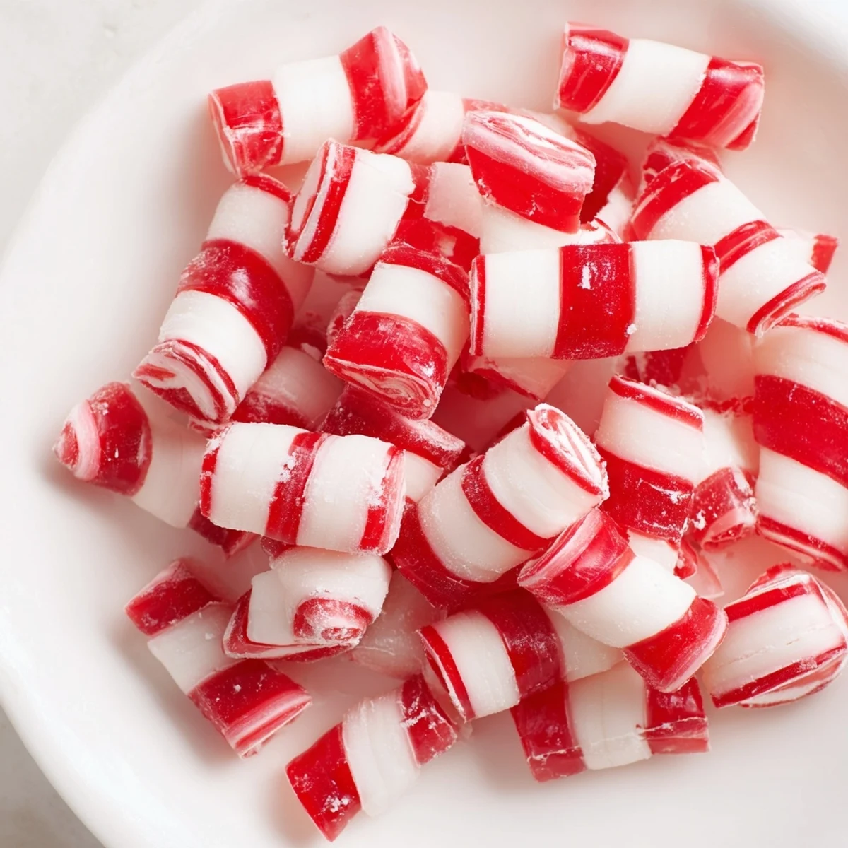 The vibrant red and white stripes of homemade Peppermint Candy look so festive and delicious.