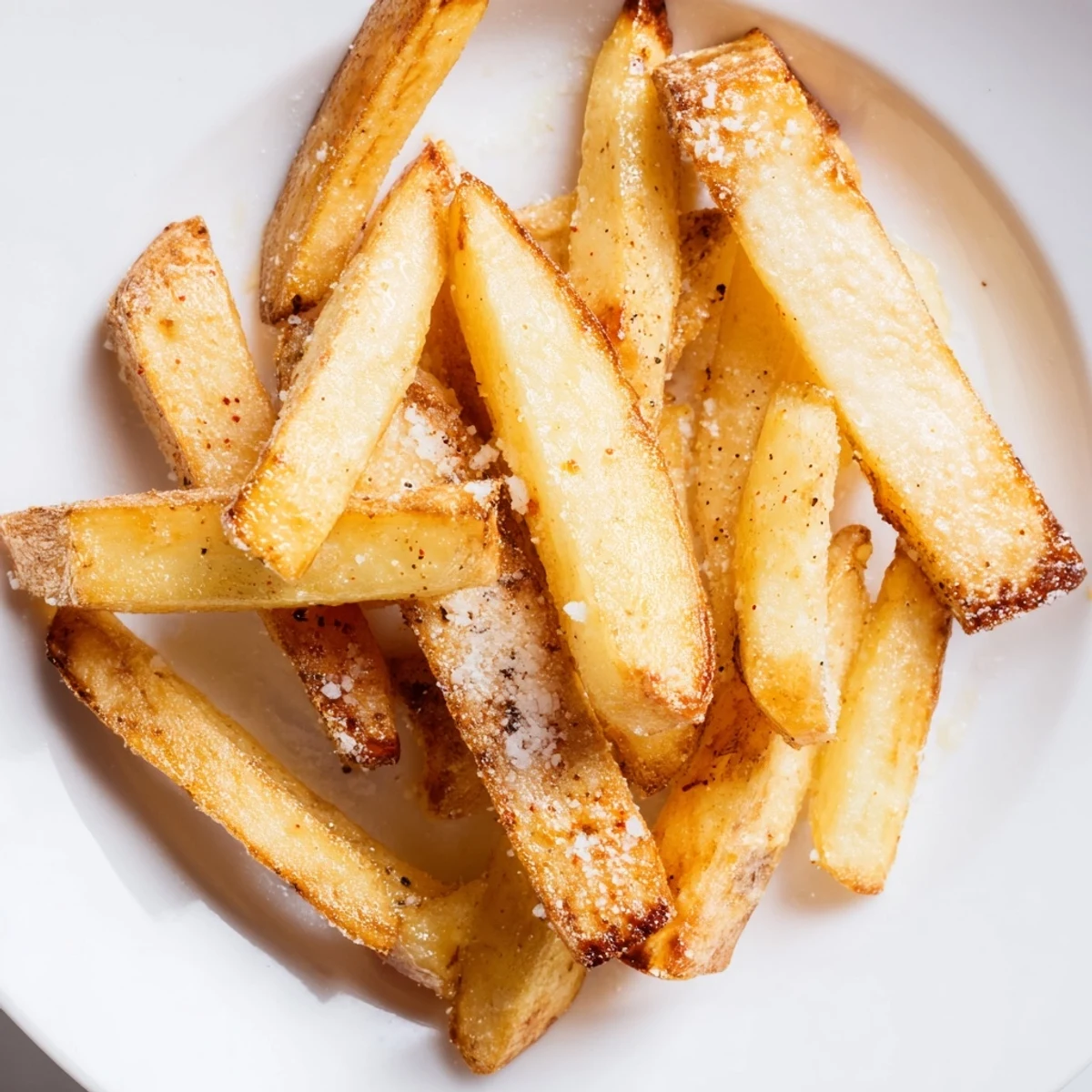 Freshly baked basket of crispy oven baked French fries; the ultimate comfort food side dish, and so easy.