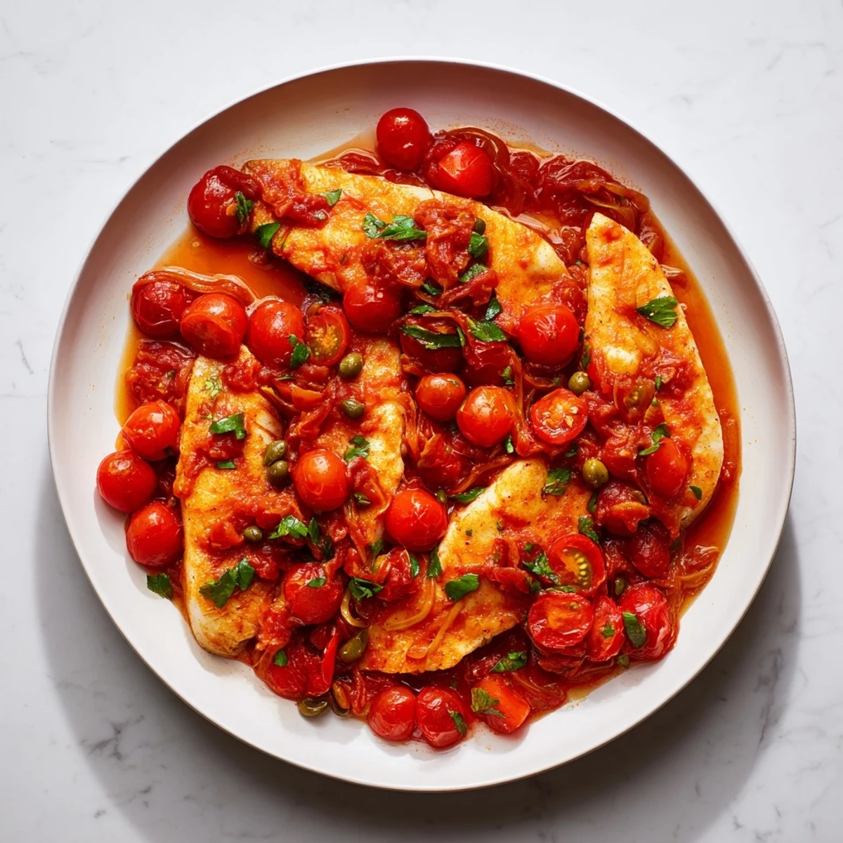 Baked Halibut with Tomato