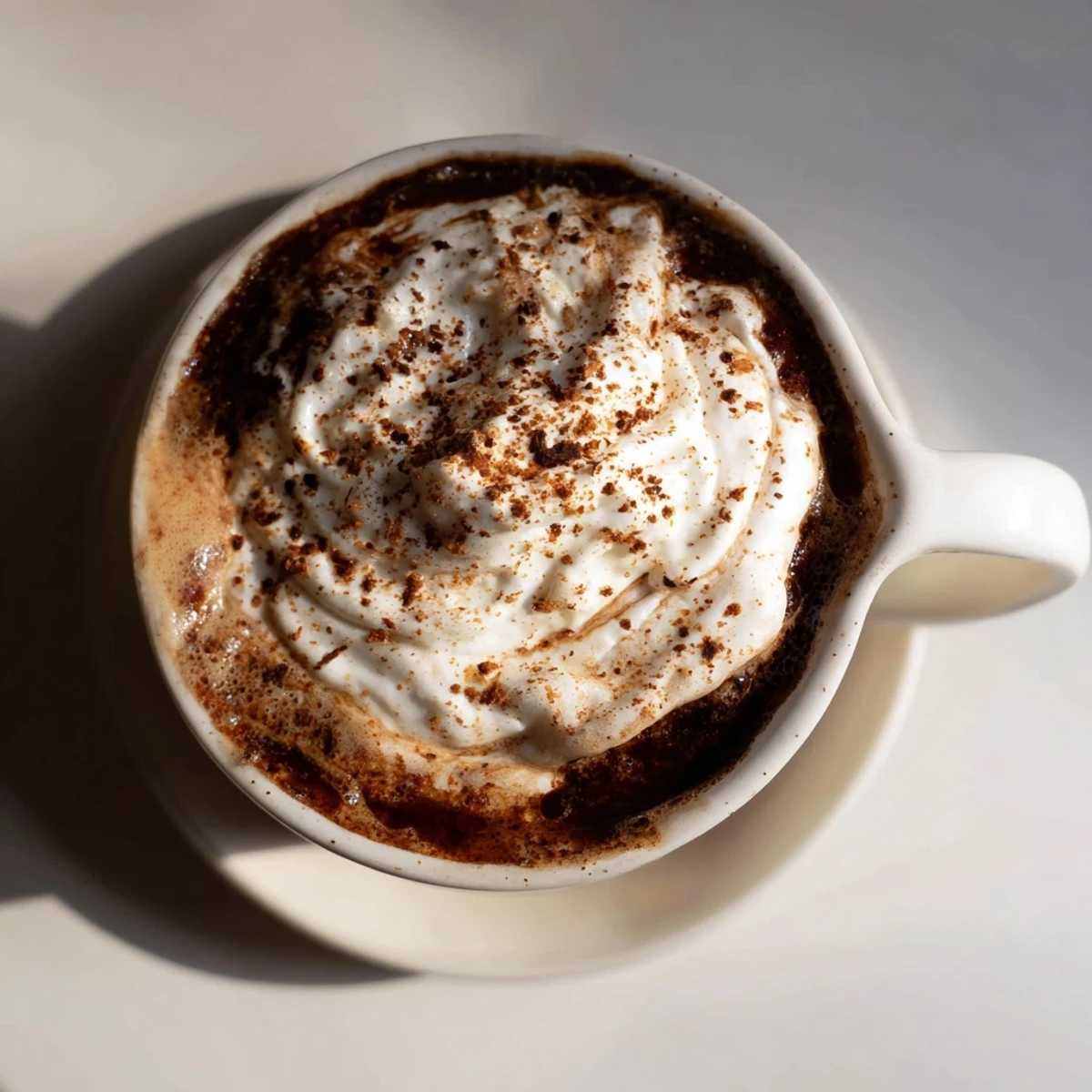 Aromatic, frothy Gingerbread Spiced Coffee served in a mug, ideal for holiday celebrations.