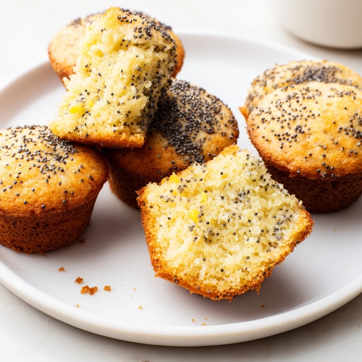 Delicious arrangement of poppy seed muffins, offering a delightful pop of flavor for a tasty treat.