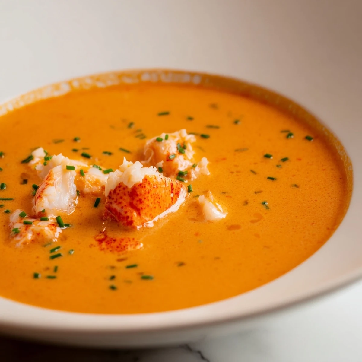 Rich creamy lobster bisque
