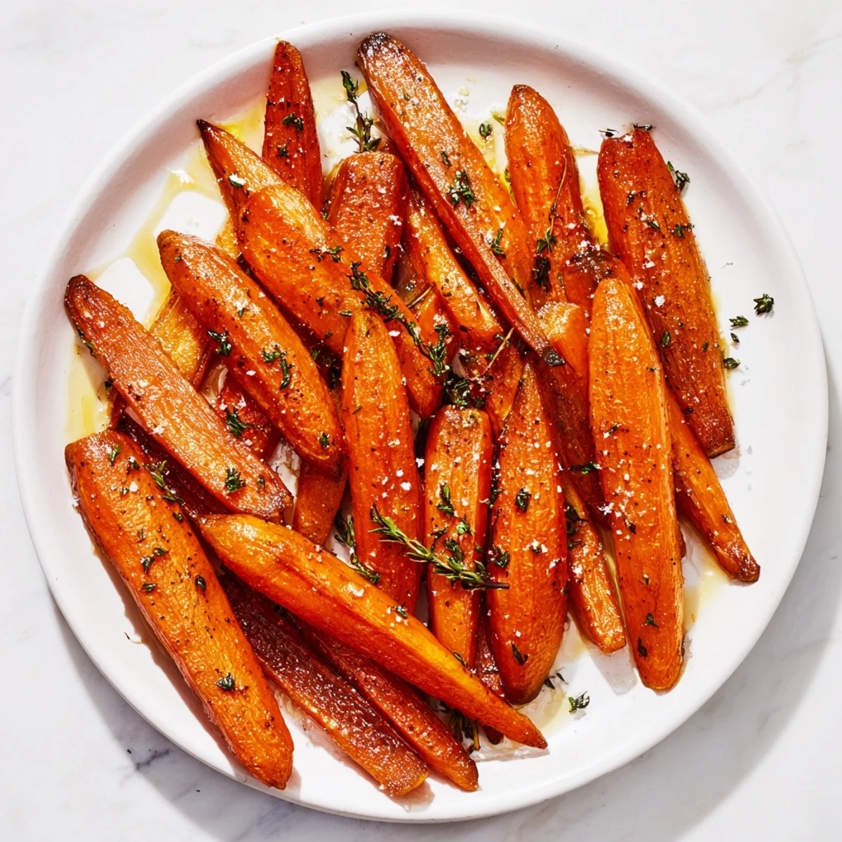Tender roasted carrots, beautifully caramelized and savory, a simple yet delicious side dish.