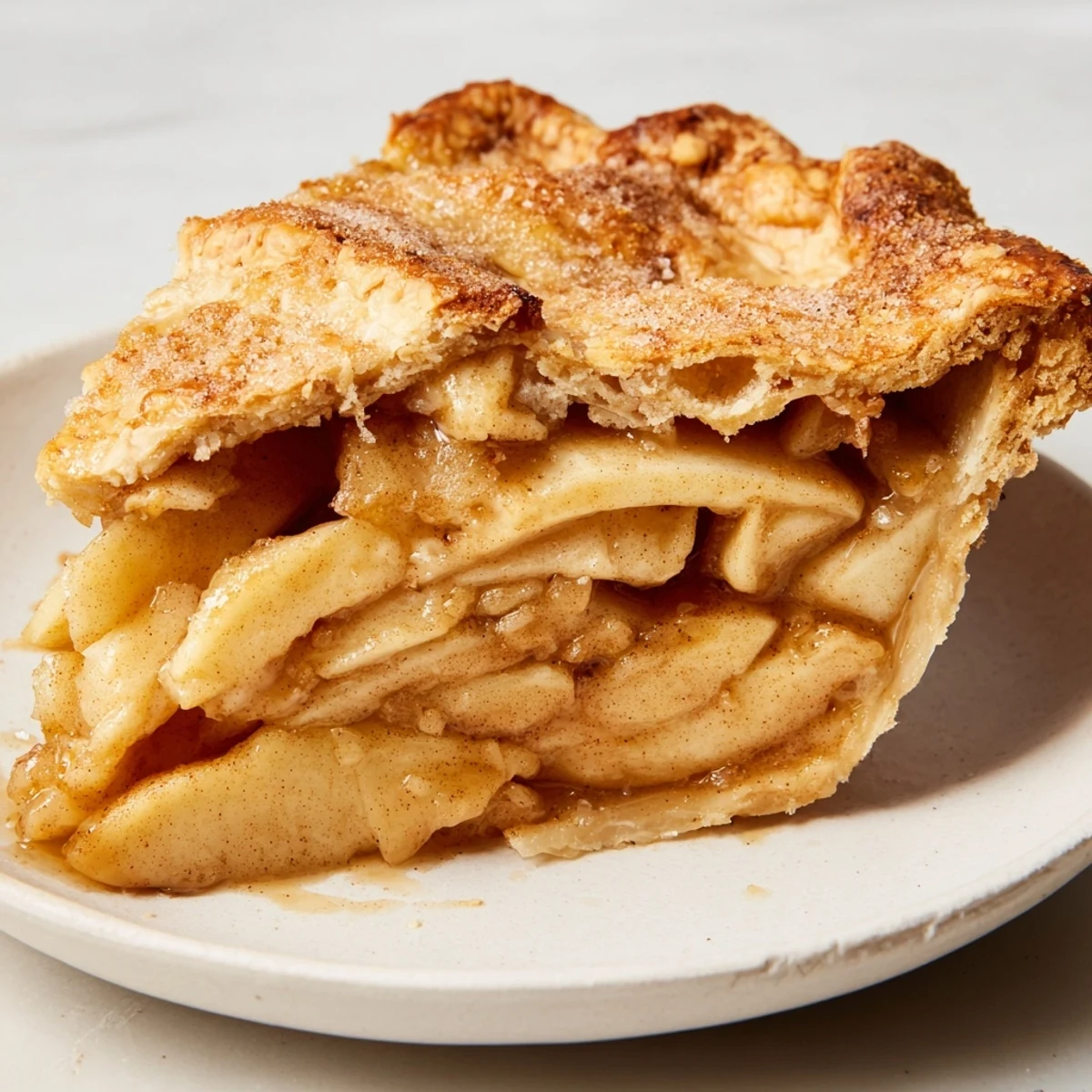 Golden, bubbly Apple Pie fresh from the oven, ready to be sliced and enjoyed.