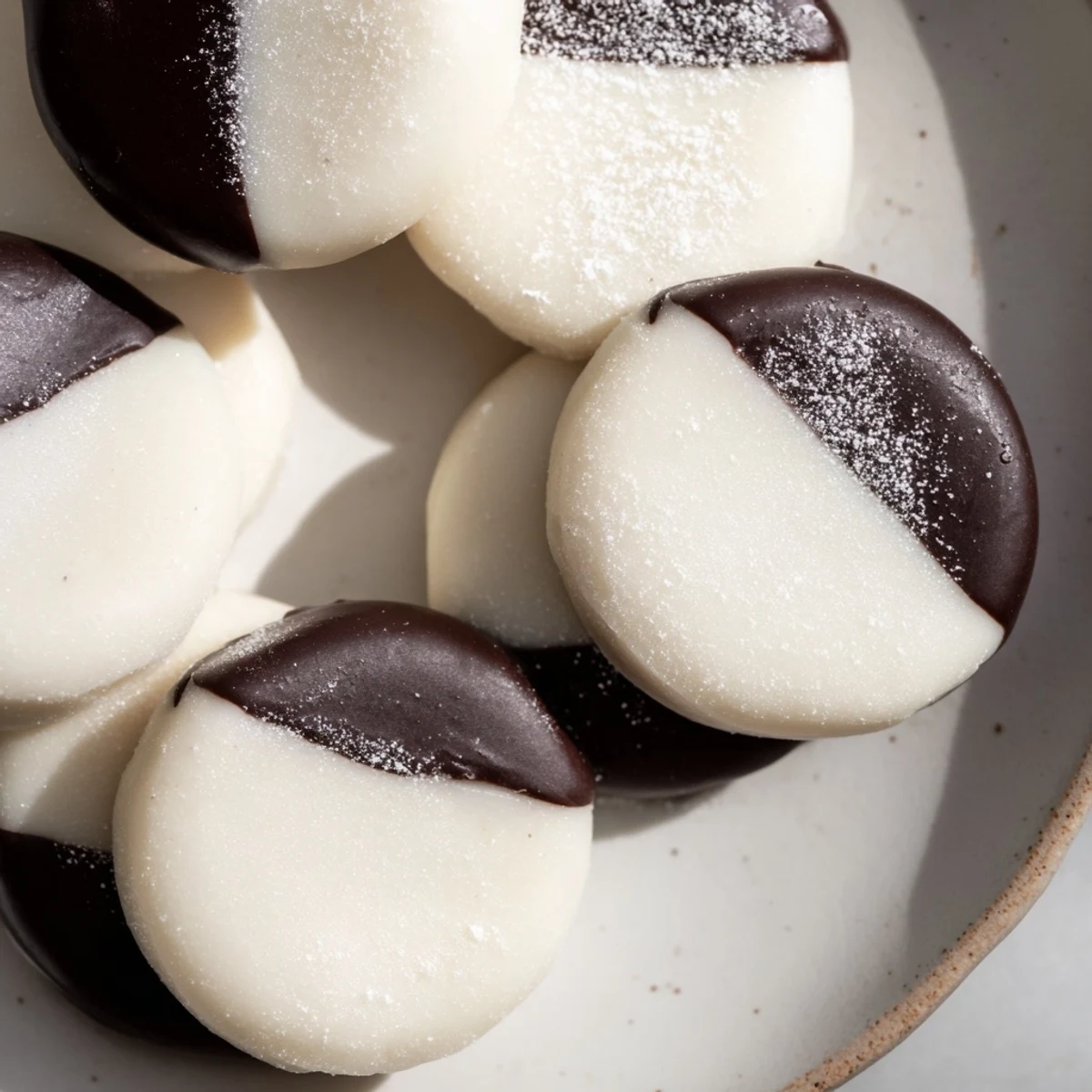 Beautifully arranged Peppermint Creams, showcasing their delicate texture and refreshing minty aroma, ready to serve.