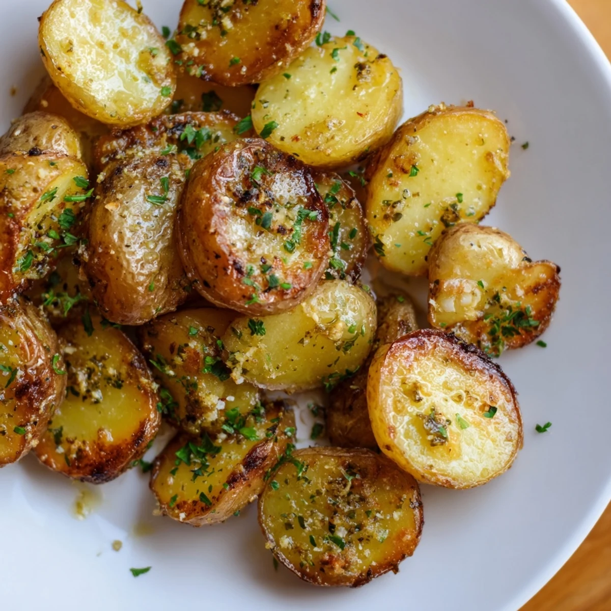 Tender baby potatoes roasted to perfection, infused with lemon and garlic for our simple recipe.