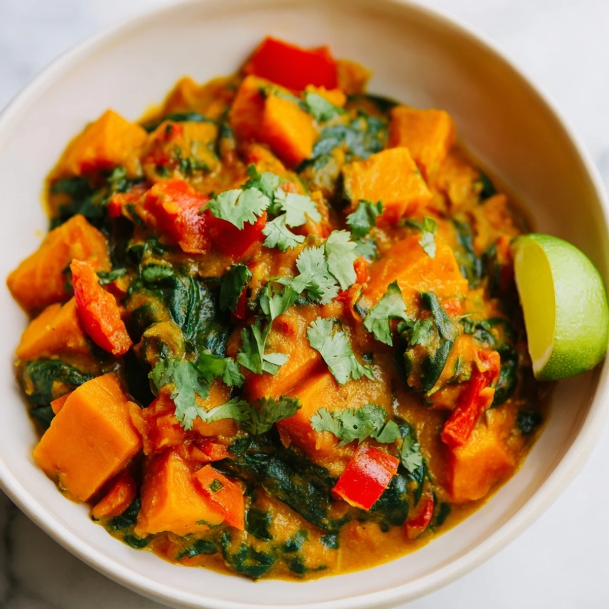 Vegan Sweet Potato Curry Spinach