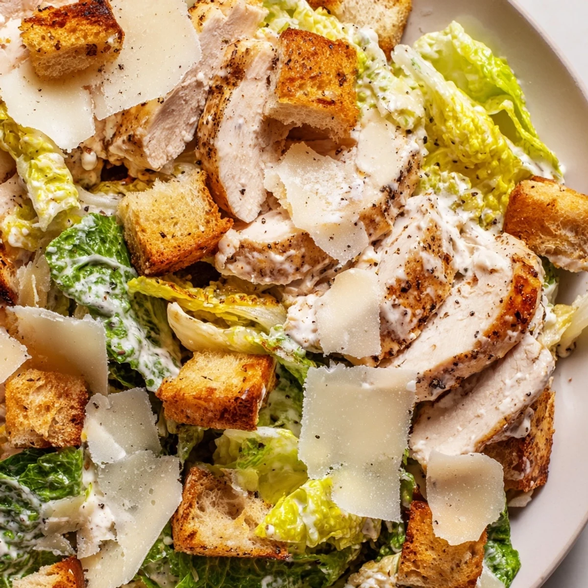 Fresh romaine tossed with homemade Caesar dressing and grilled chicken makes this Chicken Caesar Salad perfect for dinner.