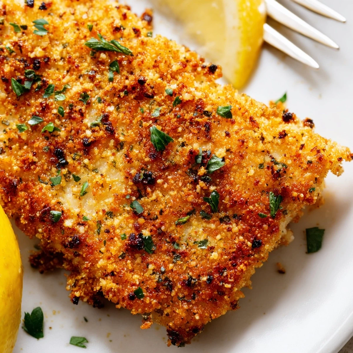 A platter of Cajun fish fry, with spicy, aromatic seasoning and golden crispy coating, ready to be served hot.  