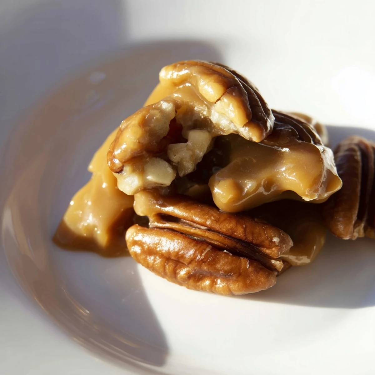 Rustic plate of Mardi Gras Pecan Pralines served with festive purple, green, and gold decorations.