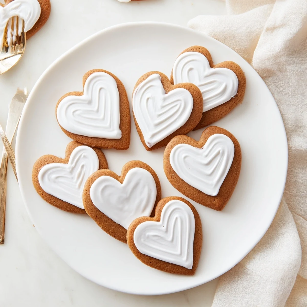 A close-up view of Heart Shaped Sugar Cookies with Royal Icing, showcasing intricate piping work and a vibrant red color for Valentine's Day.