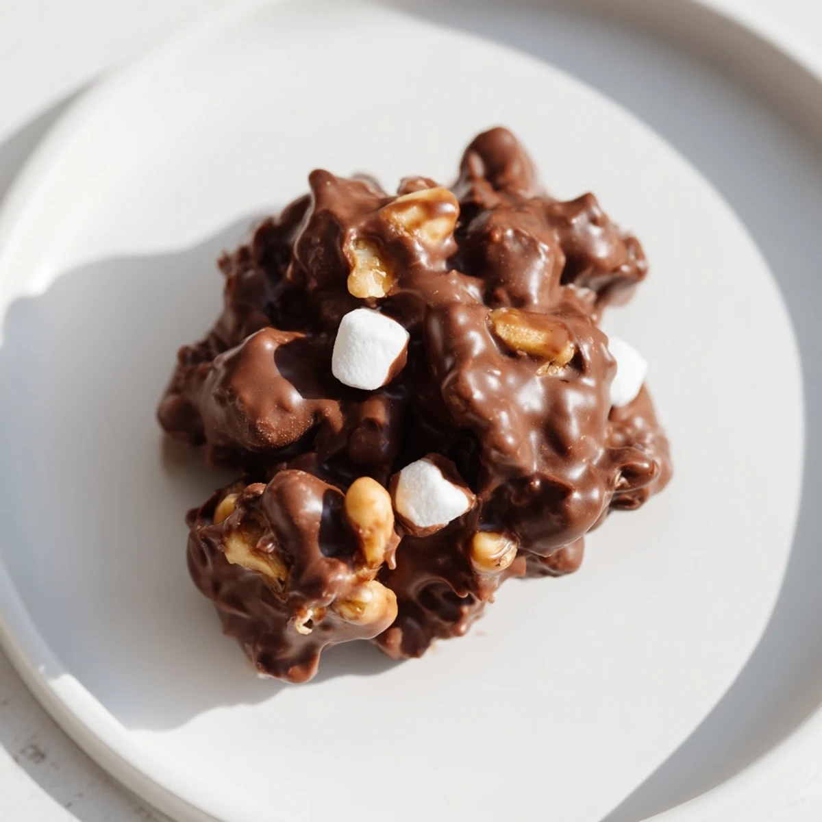 Sweet and salty Peanut Marshmallow Clusters arranged on a baking sheet, perfect for easy dessert preparation.