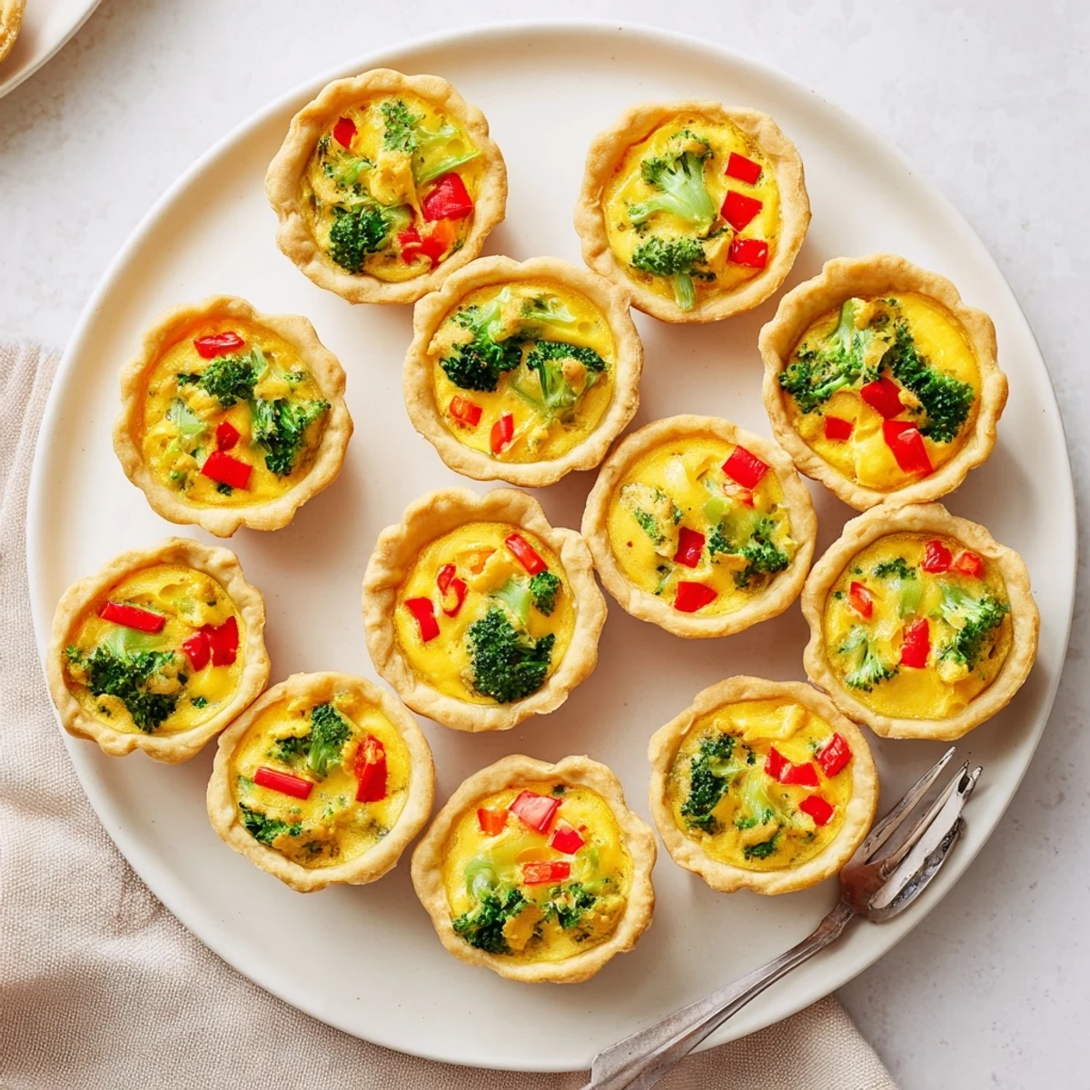 A close-up of Vegan Mini Quiches, showcasing a creamy chickpea filling and fresh spinach in every savory, tender bite, perfect for brunch or parties.