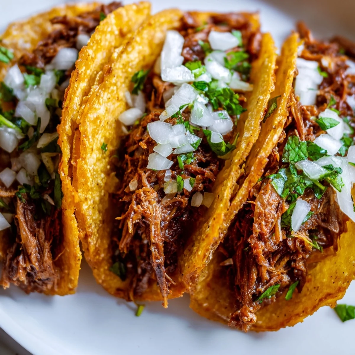Mexican-style super crispy birria tacos pan-fried to perfection with savory spiced consommé for dipping