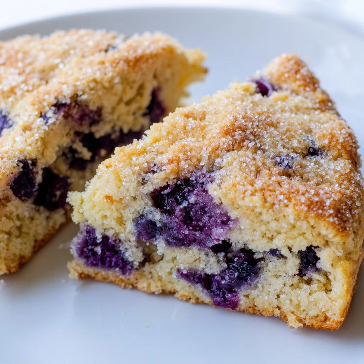 Tender breakfast scones studded with indigo blueberries and warm Vietnamese cinnamon served on a wooden board