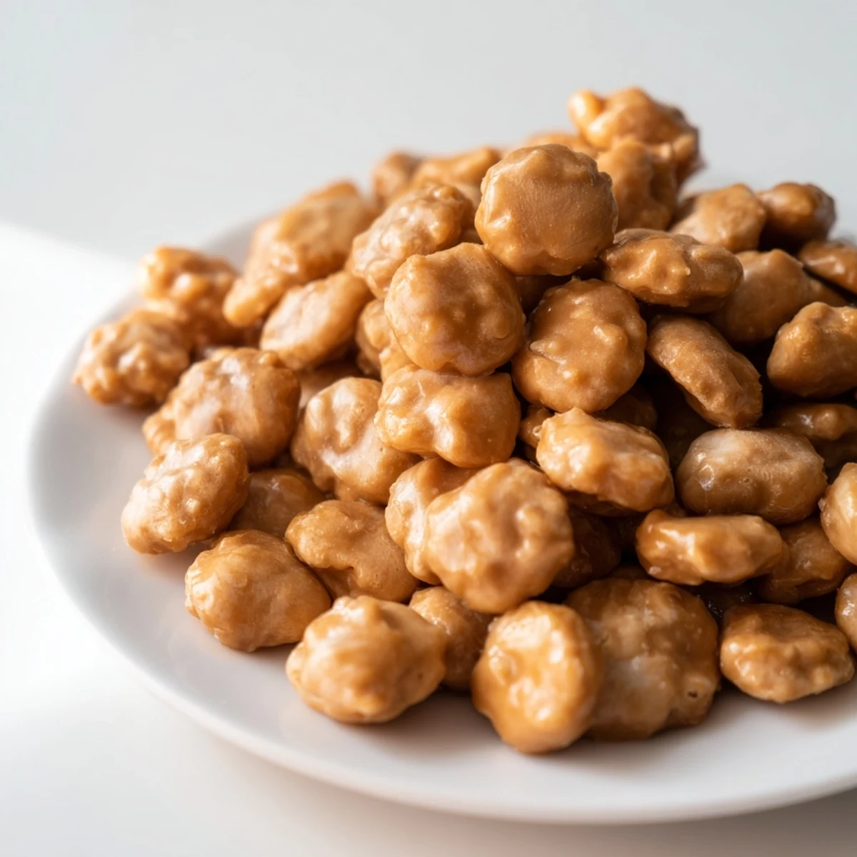 Sweet and salty caramel crunch oyster crackers sprinkled with coarse sea salt