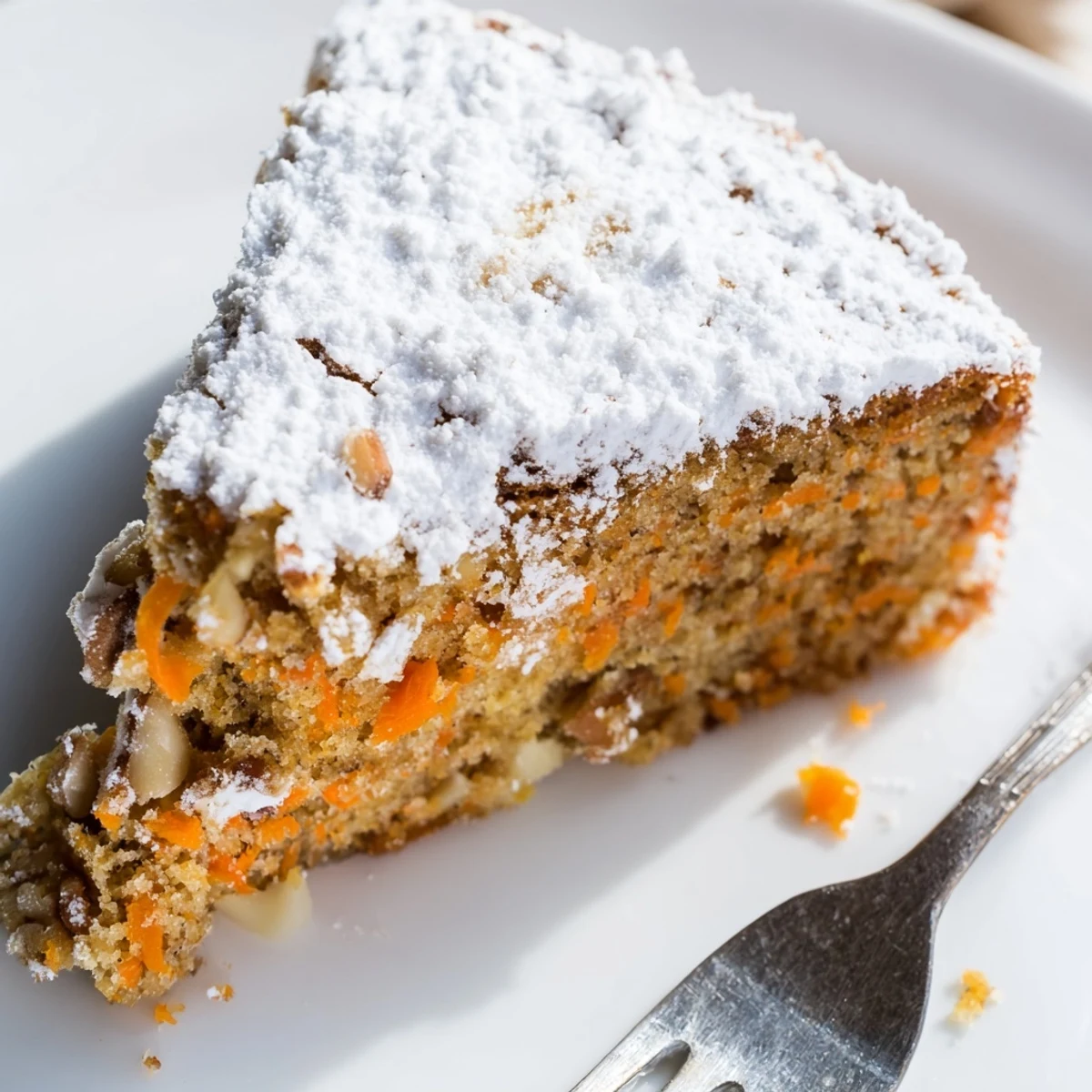 Golden Greek yogurt carrot cake baked in round pan with cooling rack