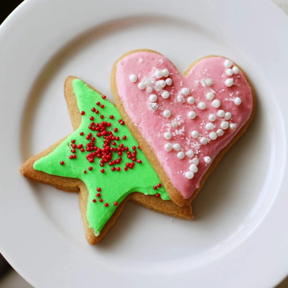 Golden brown classic cut out gingerbread cookies shaped like stars and hearts with piped royal icing details.