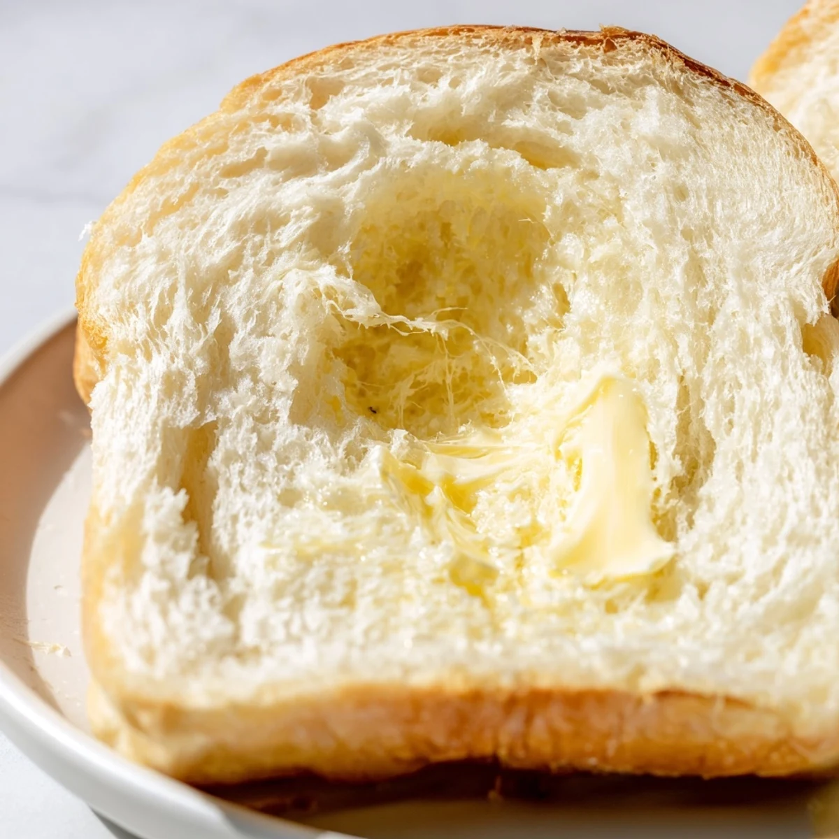 Two fluffy baked loaves of Amish white bread cooling on wire rack ready for slicing