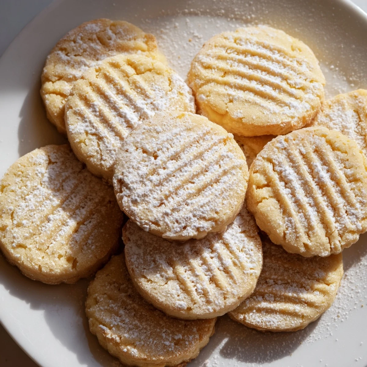 Classic Grandma's Secret Butter Cookies with fork-tine marks and lightly golden brown edges