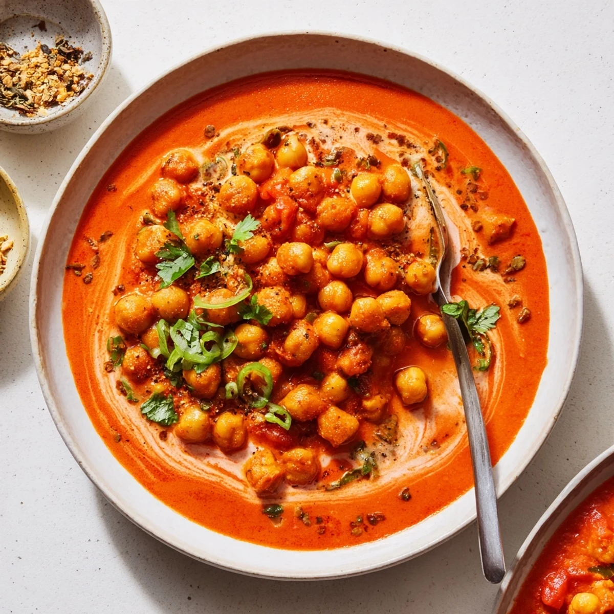 Tangy Greek Yogurt Chickpea Curry with chunky chickpeas and warm spices