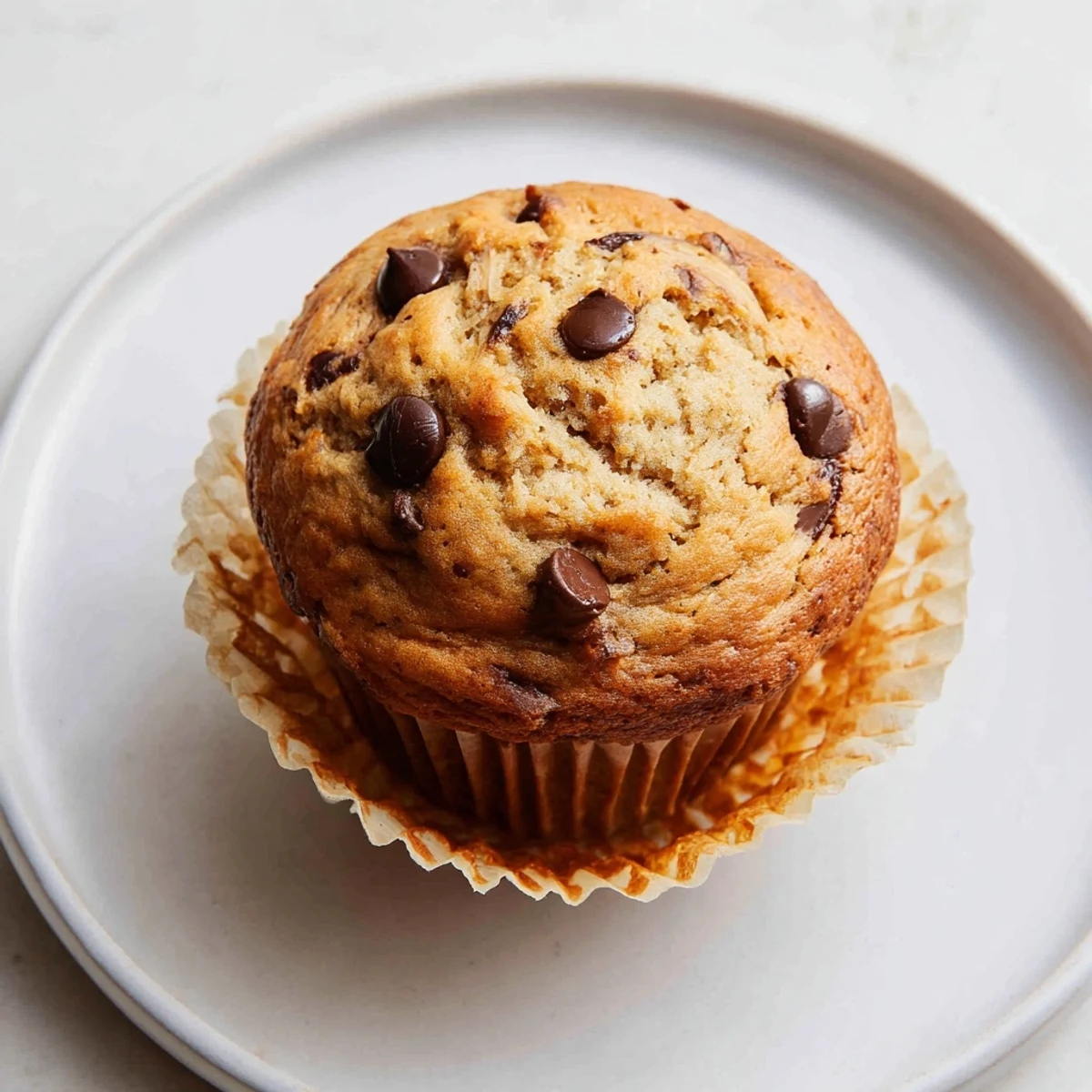 Stack of fluffy peanut butter banana muffins ready for breakfast or a quick snack
