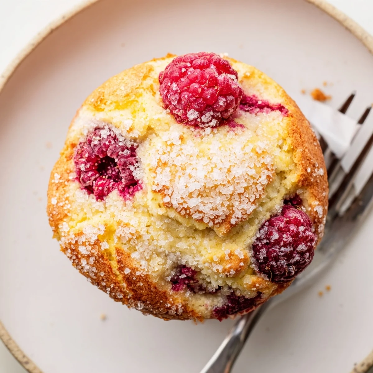 Fluffy lemon ricotta muffins with ruby berries on wire rack cooling