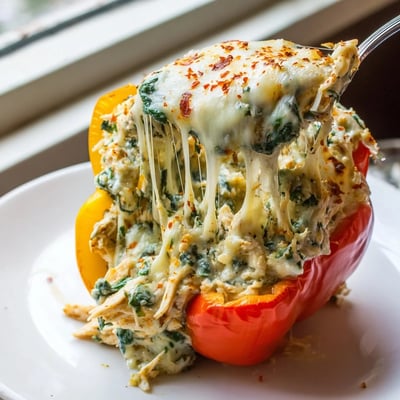 Chicken Florentine Stuffed Peppers