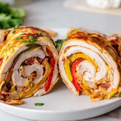 Baked Chicken Fajita Roll Ups